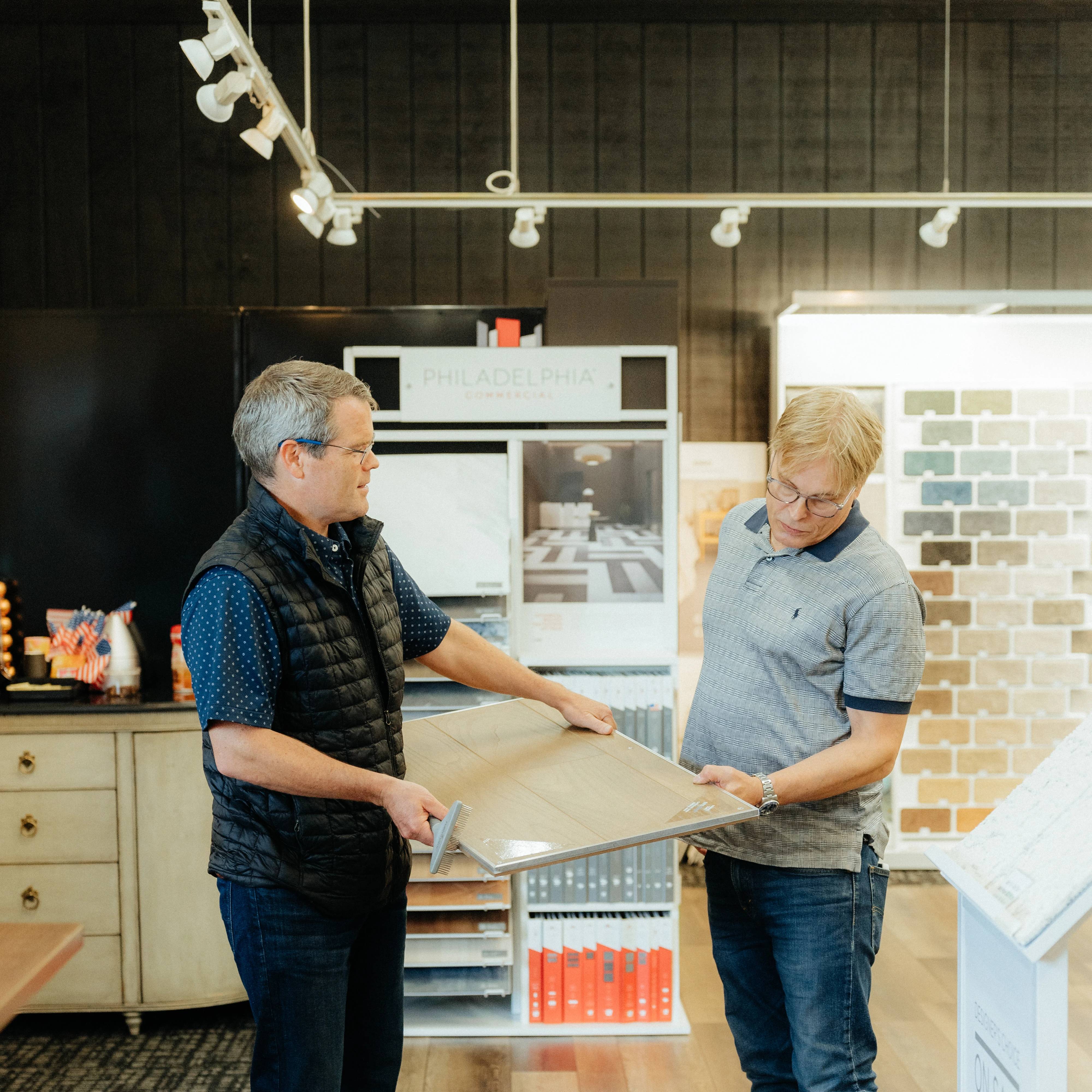 Matthew and Dan discussing the benefits of this flooring
